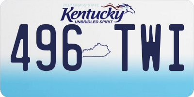 KY license plate 496TWI