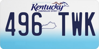 KY license plate 496TWK