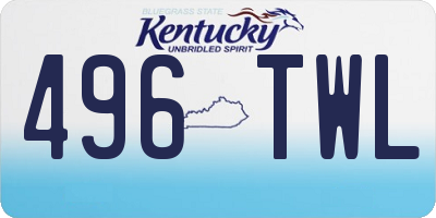 KY license plate 496TWL