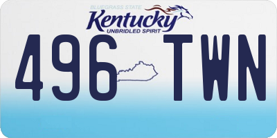 KY license plate 496TWN