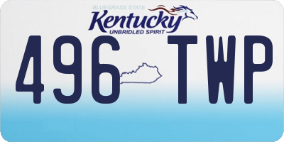 KY license plate 496TWP