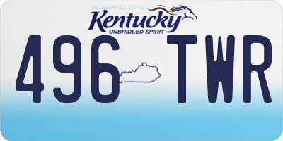 KY license plate 496TWR