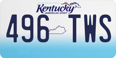 KY license plate 496TWS