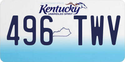 KY license plate 496TWV