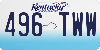 KY license plate 496TWW