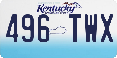 KY license plate 496TWX