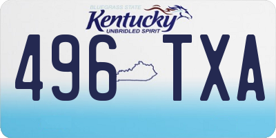 KY license plate 496TXA