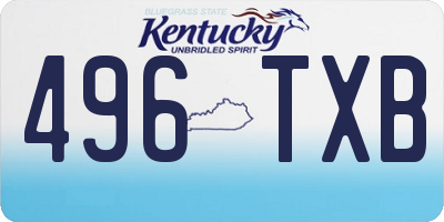 KY license plate 496TXB