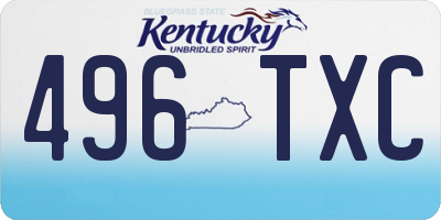 KY license plate 496TXC