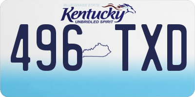 KY license plate 496TXD