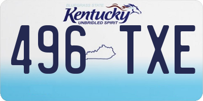 KY license plate 496TXE