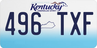 KY license plate 496TXF