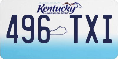 KY license plate 496TXI