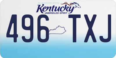 KY license plate 496TXJ