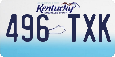 KY license plate 496TXK