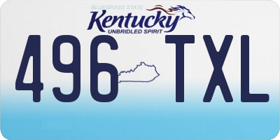 KY license plate 496TXL