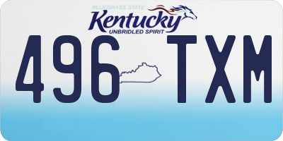 KY license plate 496TXM
