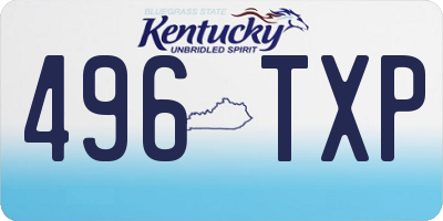 KY license plate 496TXP