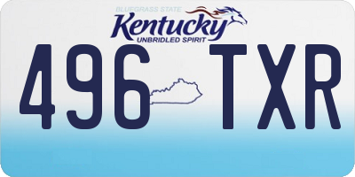 KY license plate 496TXR
