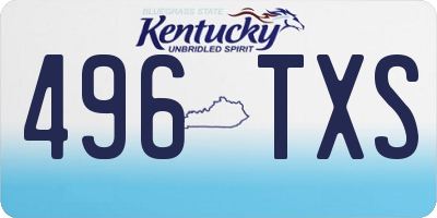 KY license plate 496TXS