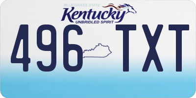KY license plate 496TXT
