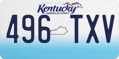 KY license plate 496TXV