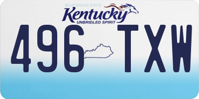 KY license plate 496TXW