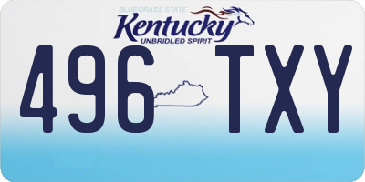 KY license plate 496TXY