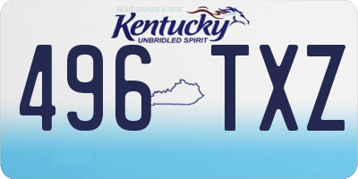 KY license plate 496TXZ