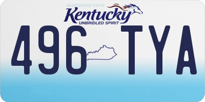 KY license plate 496TYA