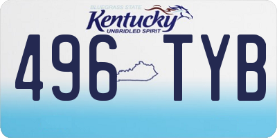 KY license plate 496TYB