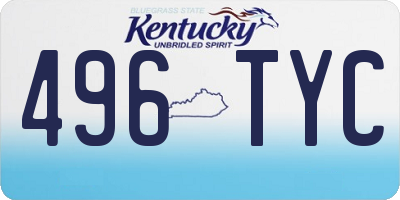 KY license plate 496TYC