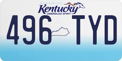 KY license plate 496TYD