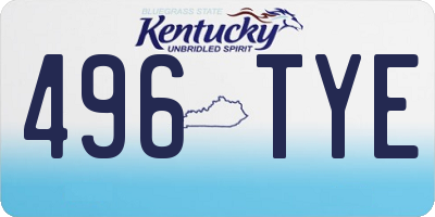 KY license plate 496TYE
