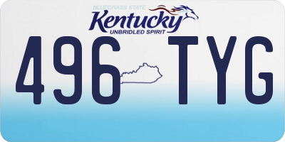 KY license plate 496TYG