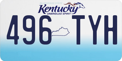 KY license plate 496TYH