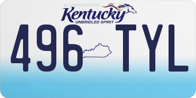KY license plate 496TYL