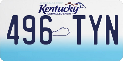 KY license plate 496TYN