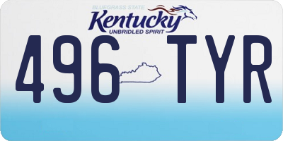 KY license plate 496TYR