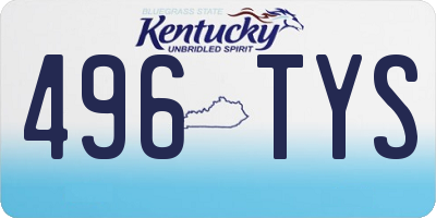 KY license plate 496TYS