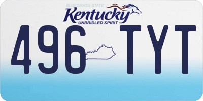 KY license plate 496TYT