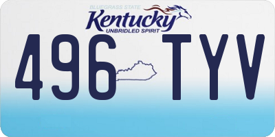 KY license plate 496TYV