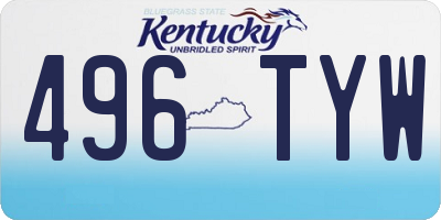 KY license plate 496TYW