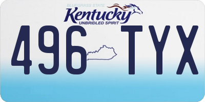 KY license plate 496TYX