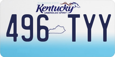 KY license plate 496TYY