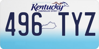 KY license plate 496TYZ