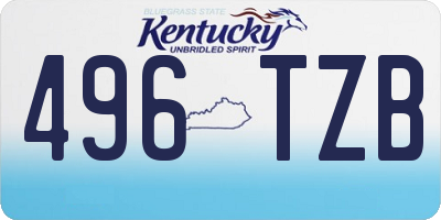 KY license plate 496TZB