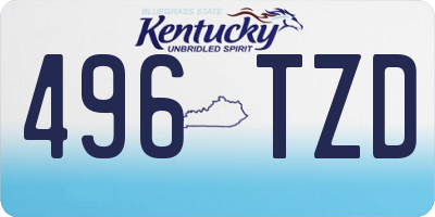 KY license plate 496TZD