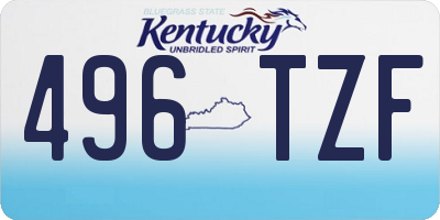 KY license plate 496TZF