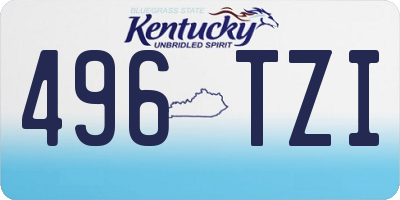 KY license plate 496TZI